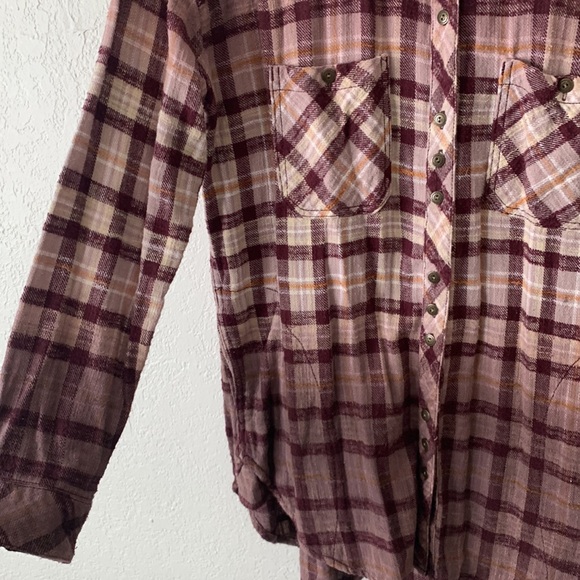 Free People Dip Dye Flannel Buttondown - Picture 6 of 11